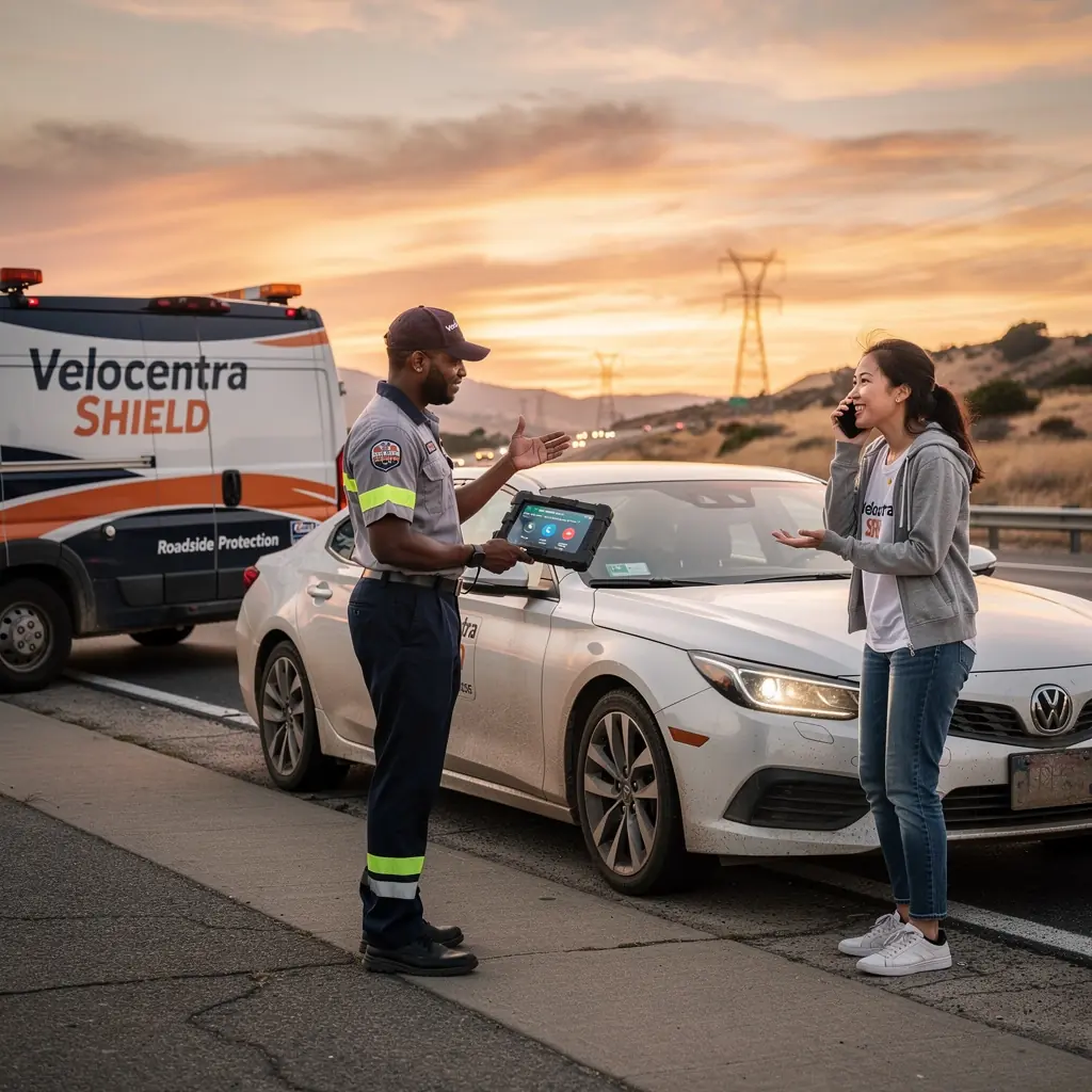 Szczęśliwa rodzina podróżująca samochodem z ubezpieczeniem.