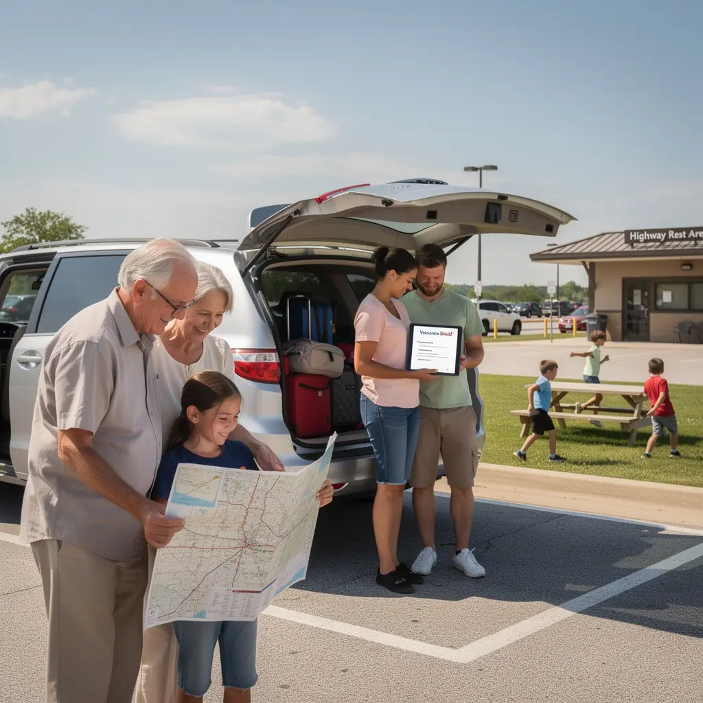Kierowca korzystający z pomocy drogowej w trudnej sytuacji.